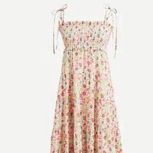 J.Crew Cotton voile smocked dress in storybook floral (NWOT)